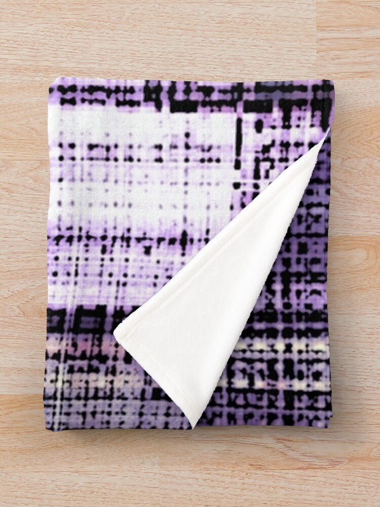 Alternate view of  Grunge Retro Print Metallic Purple Throw Blanket