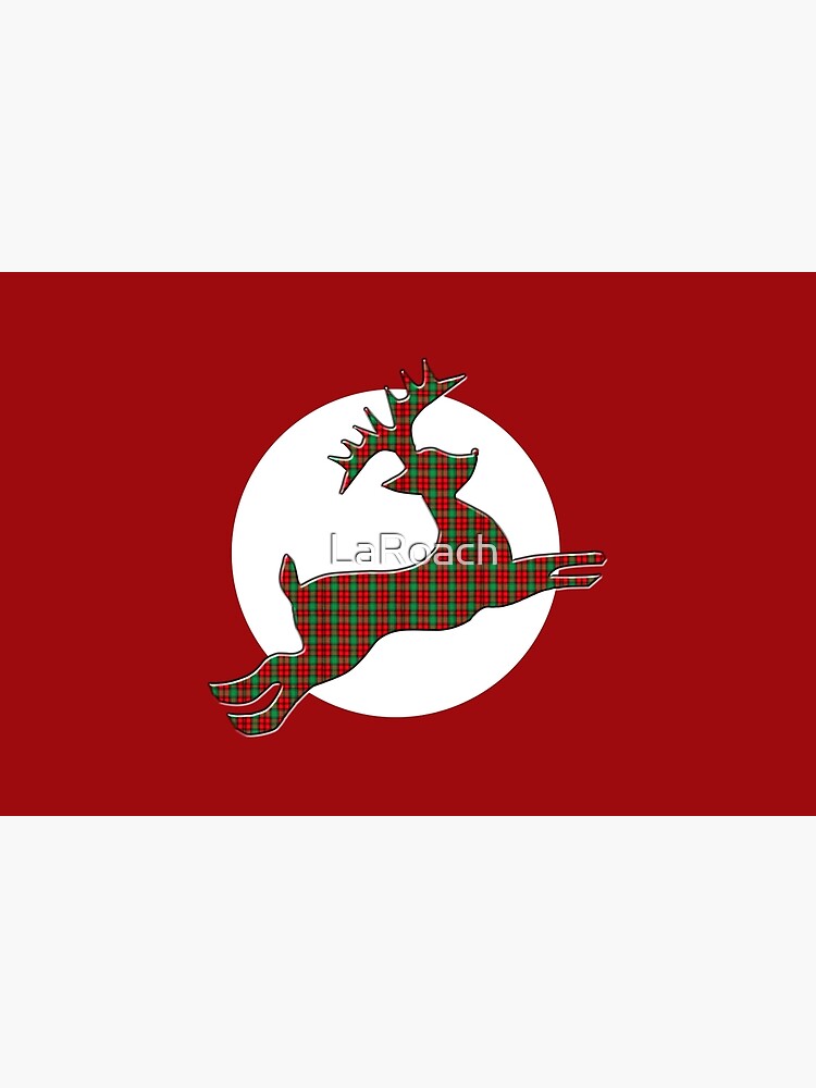 Tartan Reindeer with Moon by LaRoach