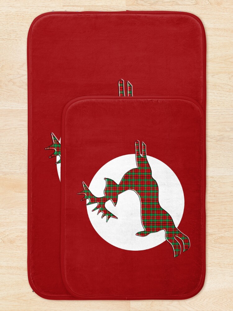 Alternate view of Tartan Reindeer with Moon Bath Mat
