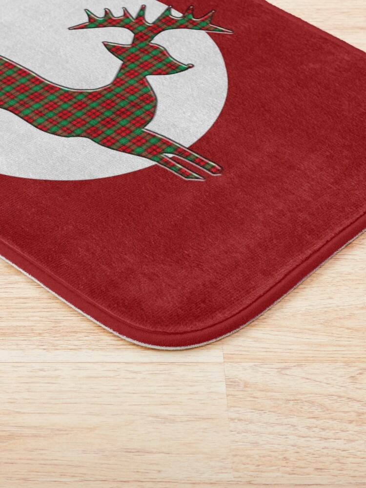 Alternate view of Tartan Reindeer with Moon Bath Mat