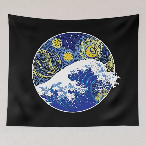 Item preview, The Great Starry Wave - great wave off kanagawa - starry night designed and sold by therocketman.