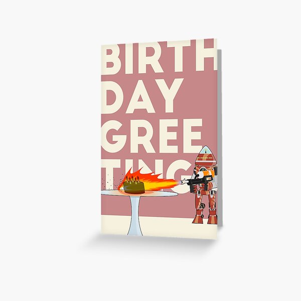 Robot Cake Greeting Card