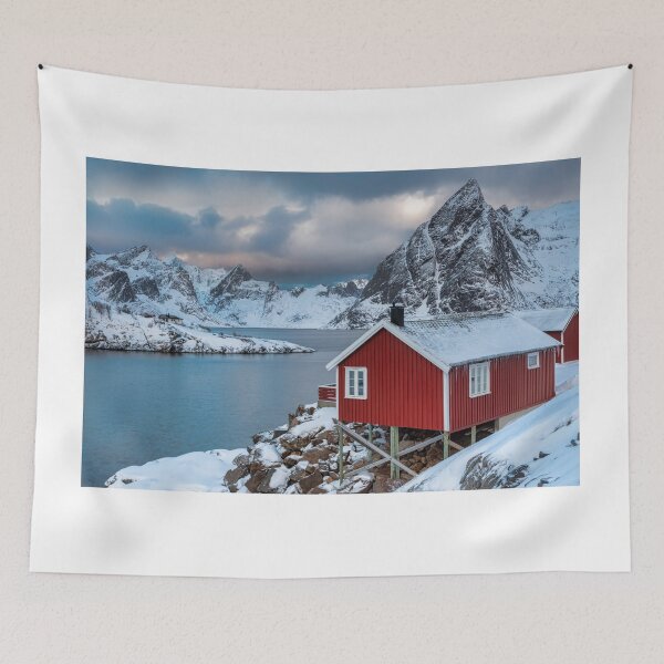 Item preview, Red Fishing Cabin in Hamnoy designed and sold by Gerard Fornarotto.