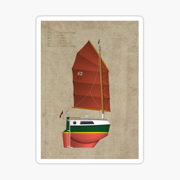 Micro 8 cruising yacht - UK 1 Sticker