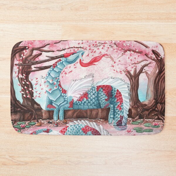 Cherry Blossom Breeze by Carla Morrow Bath Mat