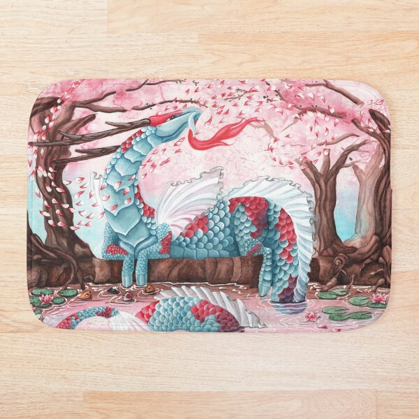 Cherry Blossom Breeze by Carla Morrow Bath Mat