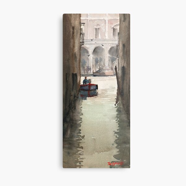Venice Canal near Rialto Bridge Metal Print
