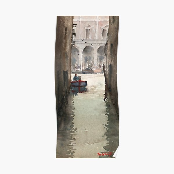 Venice Canal near Rialto Bridge Poster