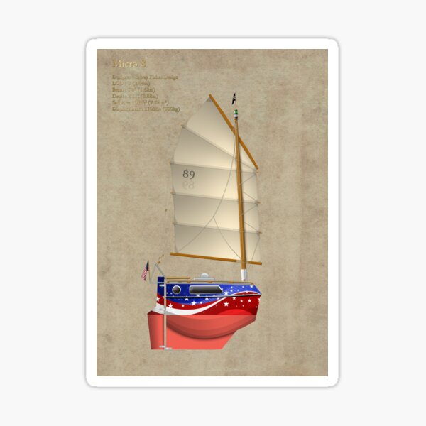 Micro 8 cruising yacht - US 2 Sticker