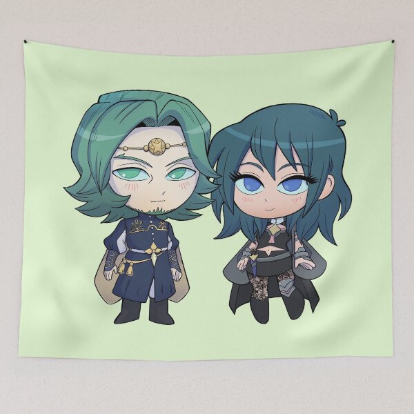 Item preview, Byleth (F!Byleth) and Seteth - Fire Emblem Three Houses - Chibi Cuties designed and sold by kickgirl.