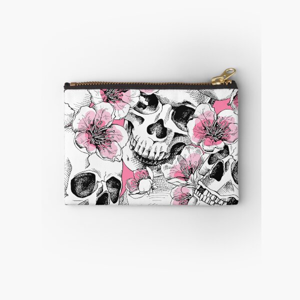 Item preview, Skulls and pink flowers pattern designed and sold by caeser888.