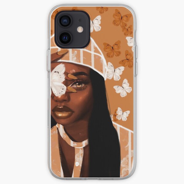 Faded, orange and white butterfly, portrait iPhone Soft Case