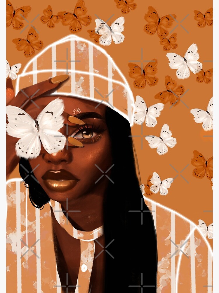 Faded, orange and white butterfly, portrait by euaadesigns