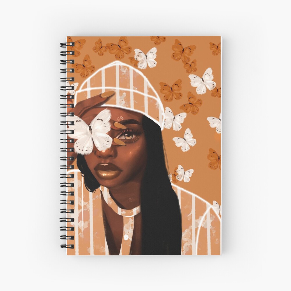 Faded, orange and white butterfly, portrait Spiral Notebook