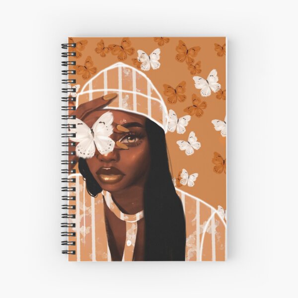 Faded, orange and white butterfly, portrait Spiral Notebook