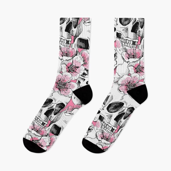 Item preview, Skulls and pink flowers pattern designed and sold by caeser888.
