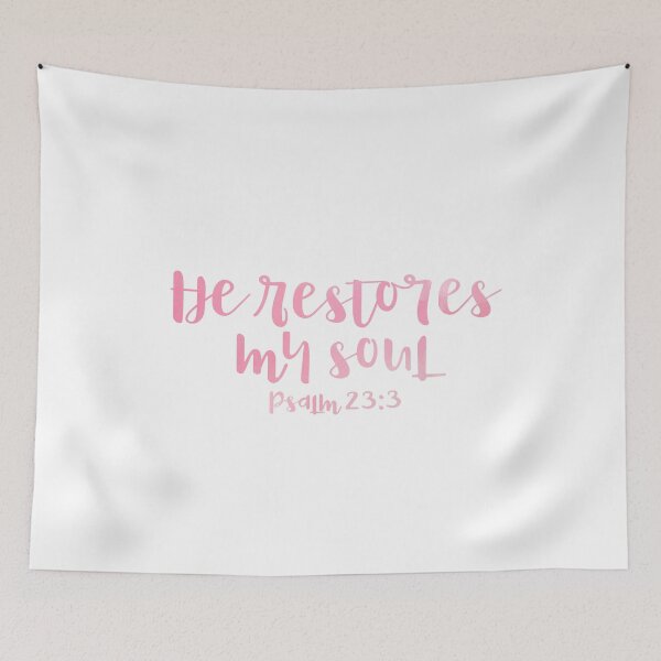Item preview, HE RESTORES MY SOUL - PSALM 23:3 (PINK) designed and sold by christikdesigns.