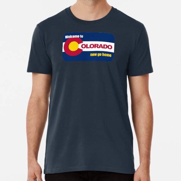 Vista previa del artículo con la obra «Bienvenido a Colorado-Now go Home-Flag», diseñado y vendido por GrumpyDog.