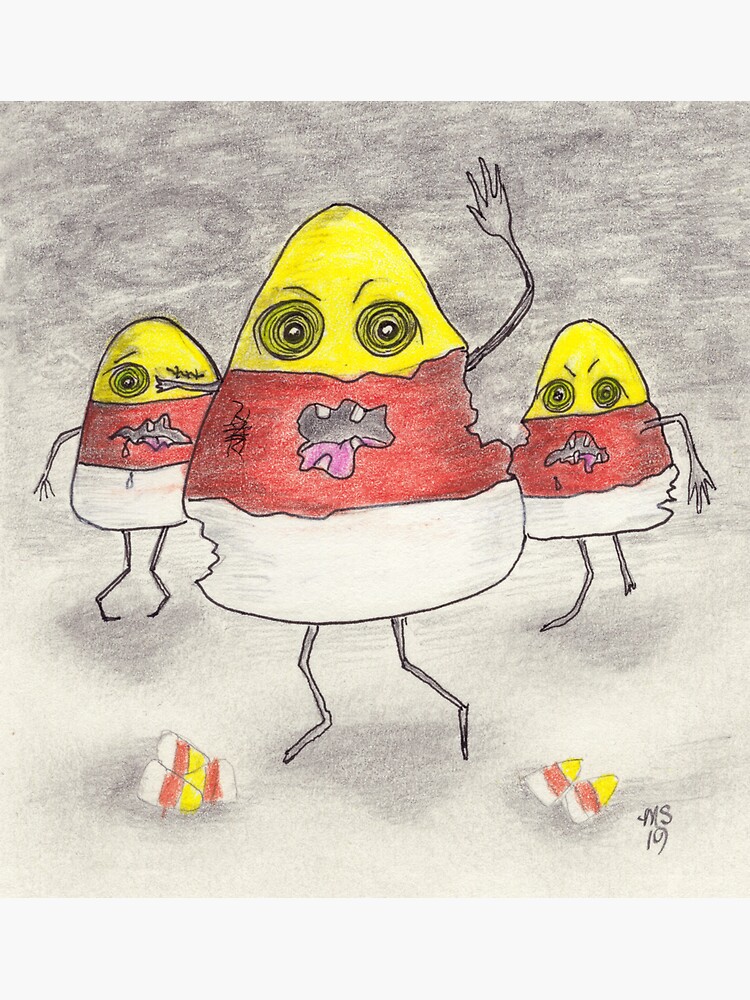 "Candy Corn Zombies" Sticker by PixlPixi Redbubble