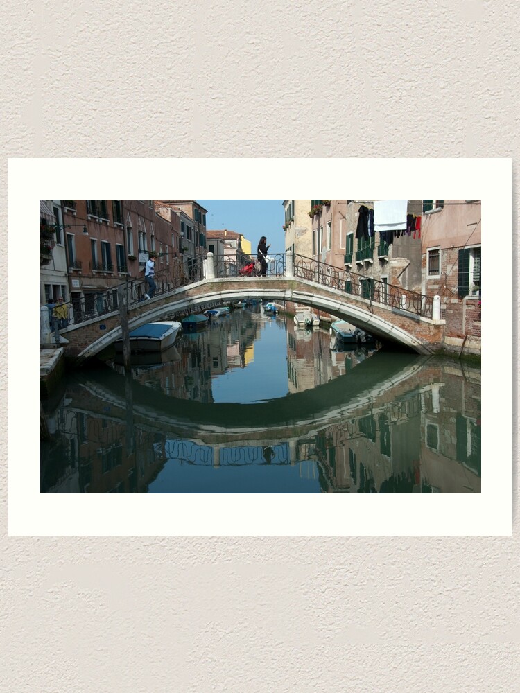 Alternate view of Crossing the Bridge, Venice, Italy Art Print