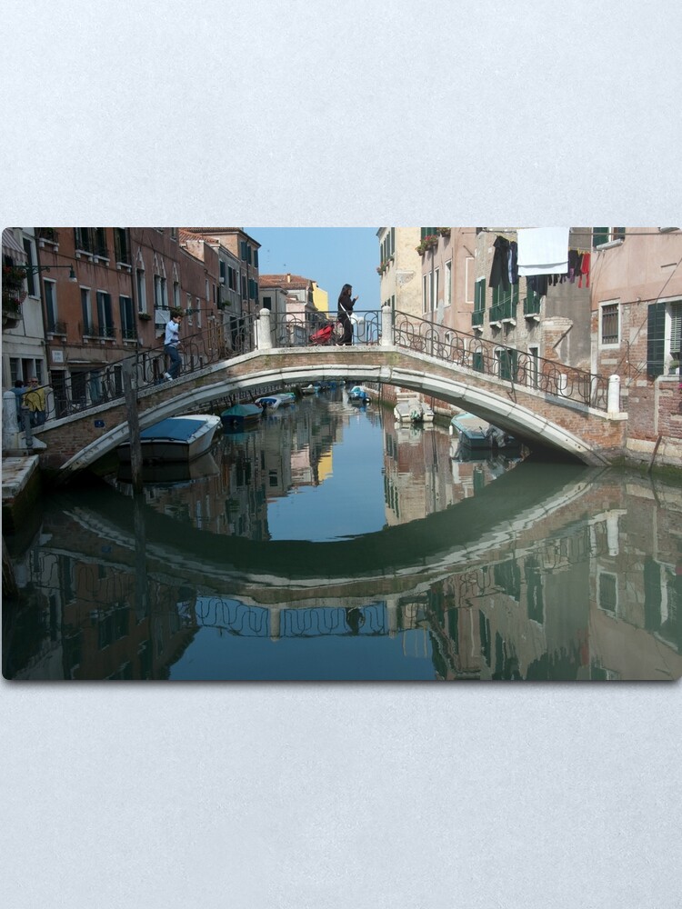 Alternate view of Crossing the Bridge, Venice, Italy Metal Print