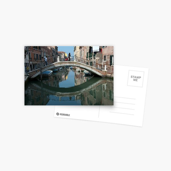 Crossing the Bridge, Venice, Italy Postcard