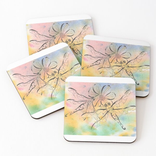 Item preview, Dragonflies with Cosmos designed and sold by Jocoart1.