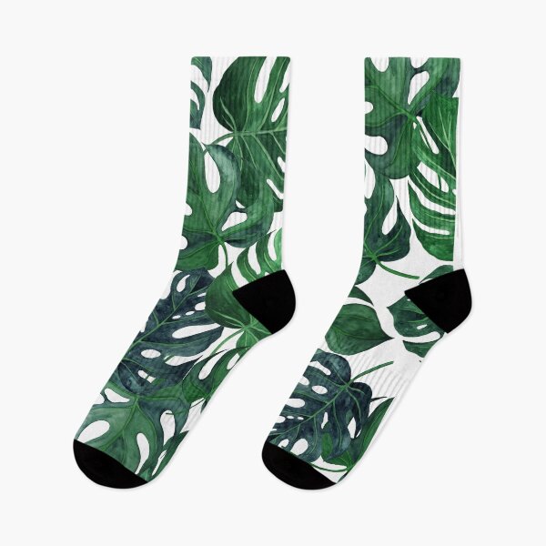 Item preview, Tropical monstera leaves - Dark emerald green designed and sold by SugarPineDesign.