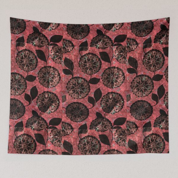 Item preview, Black and Silver Flowers on Pink Background designed and sold by MOBpubdesign.