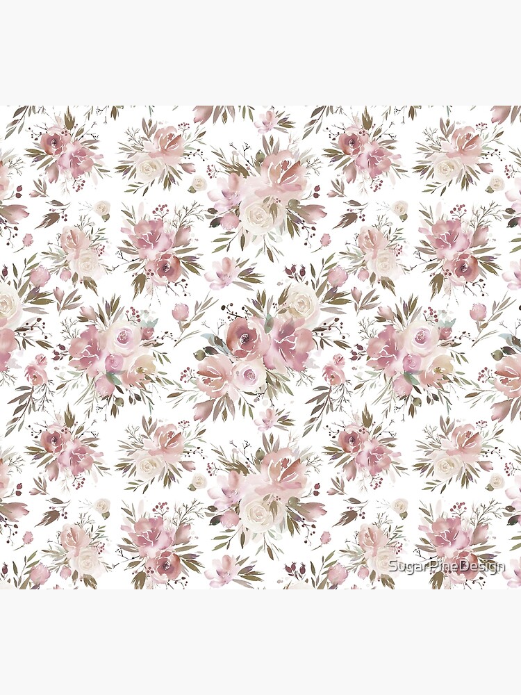 Dusty Pink Floral by SugarPineDesign