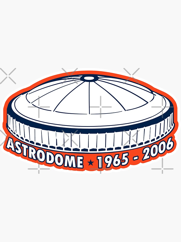 Houston Astros Vintage Classic name logo type & Astrodome Die-cut Round  STICKER