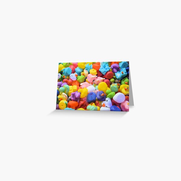 Rainbow Rubber Ducks Greeting Card