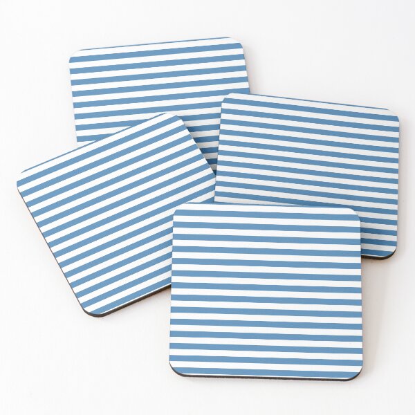 Item preview, Steel Blue and White Horizontal Stripes designed and sold by ColorPatterns.