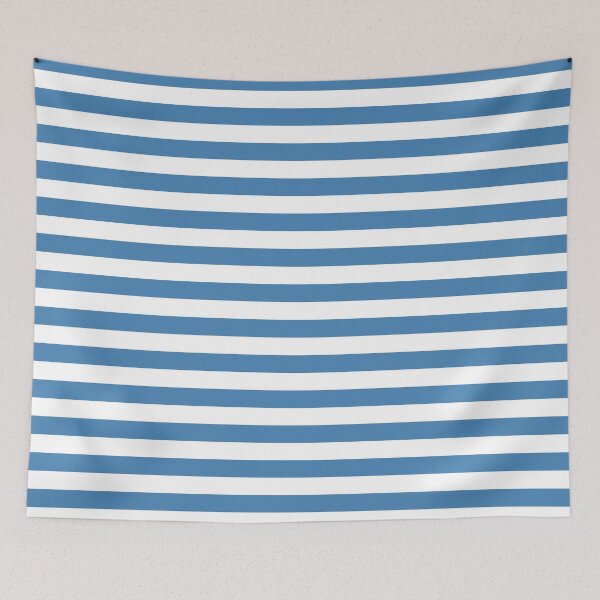 Item preview, Steel Blue and White Horizontal Stripes designed and sold by ColorPatterns.