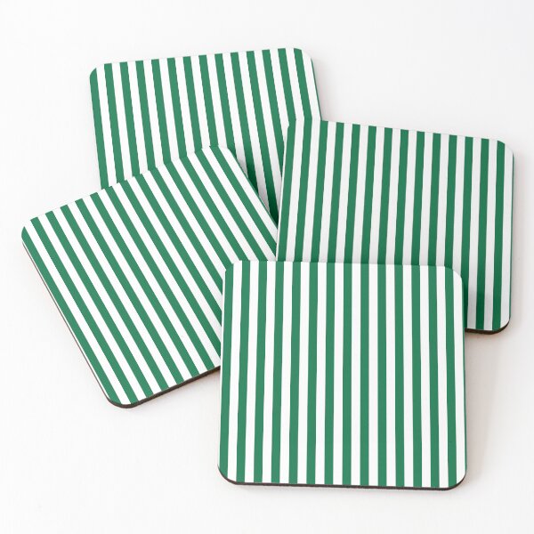 Item preview, Cadmium Green and White Vertical Stripes designed and sold by ColorPatterns.