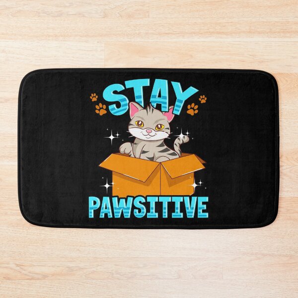 Item preview, Cute & Funny Stay Pawsitive Kitty Cat Positive Pun designed and sold by perfectpresents.