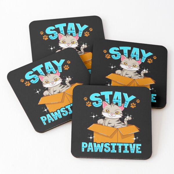 Item preview, Cute & Funny Stay Pawsitive Kitty Cat Positive Pun designed and sold by perfectpresents.