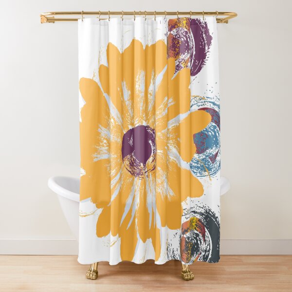 Sweet Grunge Flower Swag by Muse in Mind Design Shower Curtain