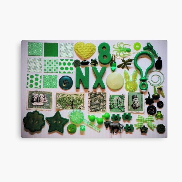 Green Trinkets Canvas Print