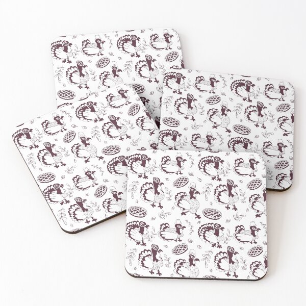 Item preview, Thanksgiving day monochrome pattern with turkeys and pies  designed and sold by nacaca.