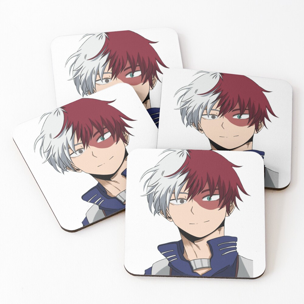 Todoroki Smile Coasters Set Of 4 By Briteveil Redbubble