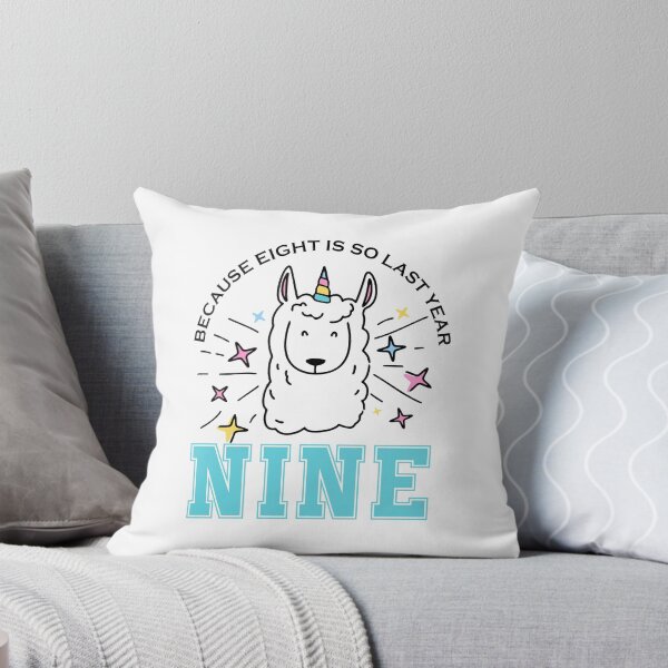 Item preview, Because 8 is so Last Year Nine llama unicorn birthday gift designed and sold by hadleydesigns.