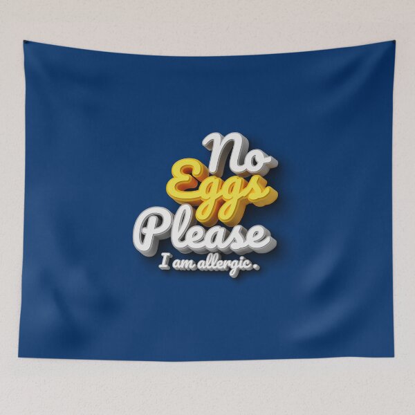 Item preview, No Eggs Please I'm Allergic 3D Text Blue designed and sold by Von Kagaoan.