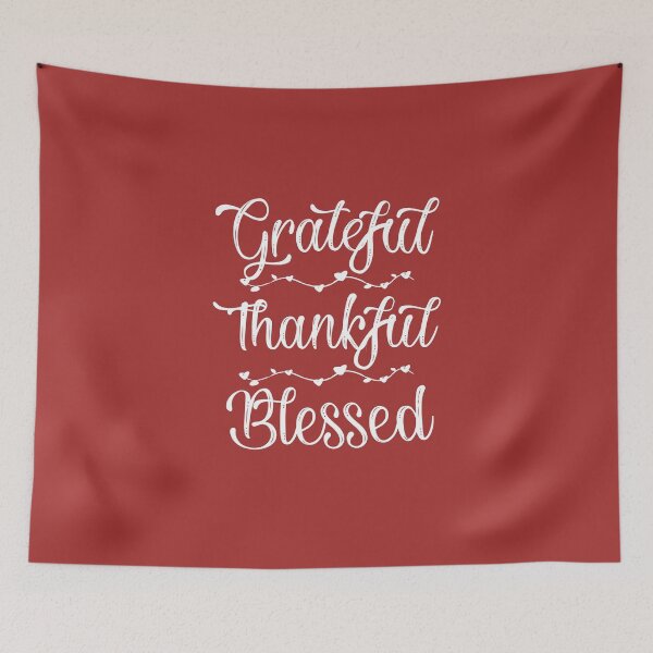Item preview, Grateful Thankful Blessed Thanksgiving quote cute lettering handwriting  designed and sold by alenaz.