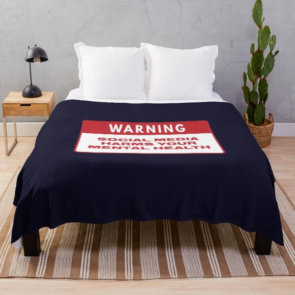 Item preview, Warning - Social Media Harms Your Mental Health designed and sold by ZANGRAM.