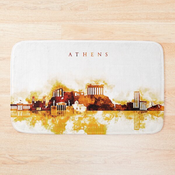 Item preview, Athеns Greece Red Yellow Skyline designed and sold by DimDom.