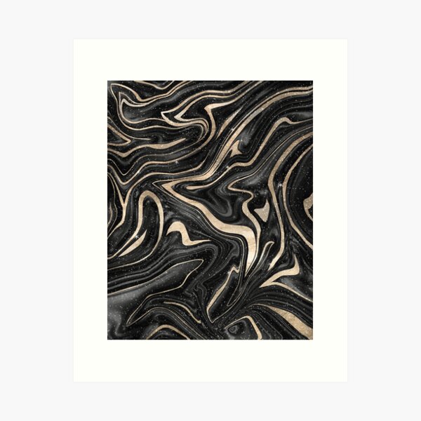 Black Gray White Silver Marble #1 #decor #art  Art Print for Sale