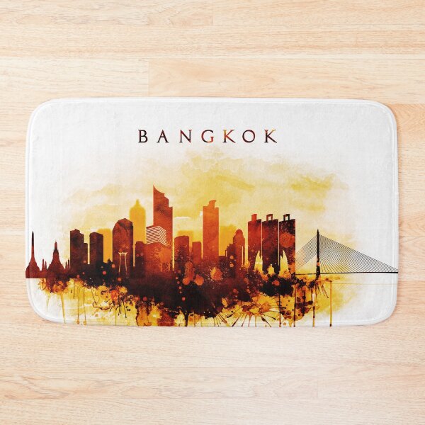 Item preview, Bangkok Thailand Red Yellow Skyline designed and sold by DimDom.