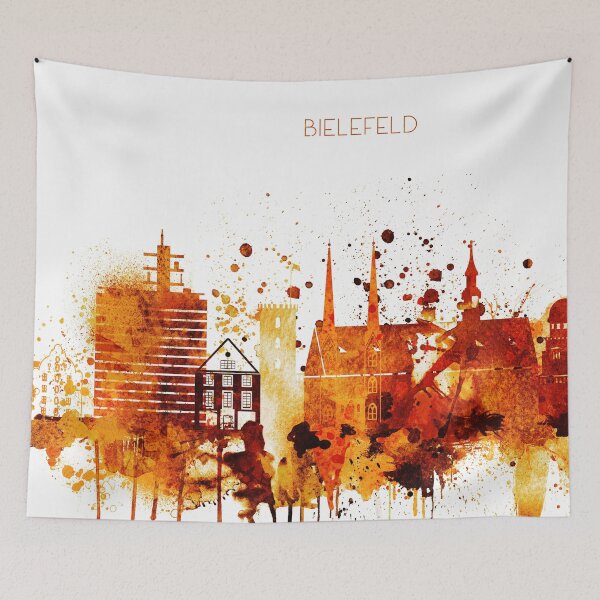 Item preview, Bielefeld Germany Red Yellow Skyline designed and sold by DimDom.