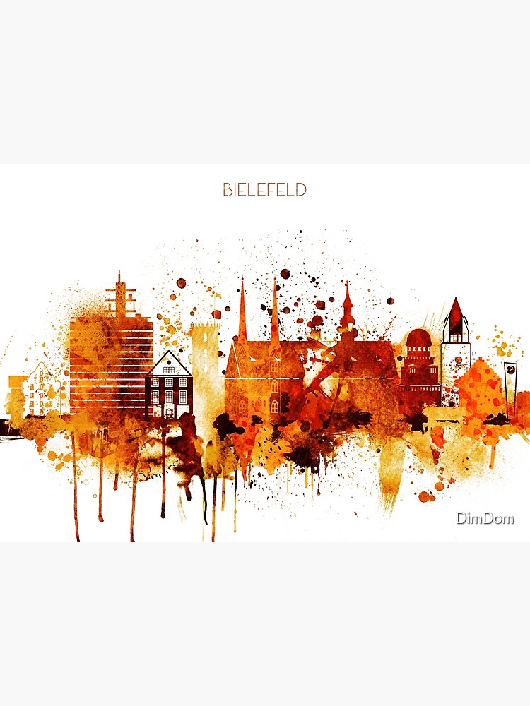 Bielefeld Germany Red Yellow Skyline by DimDom